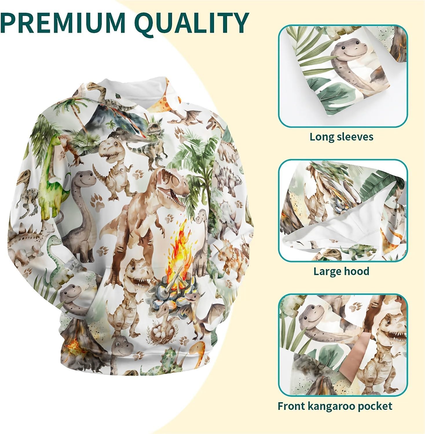 Unisex Hoodies for Boys Girls, 3D Printed Hooded Sweatshirts Graphic Pullover Hoodie With Pocket 6-16Y - Image 5