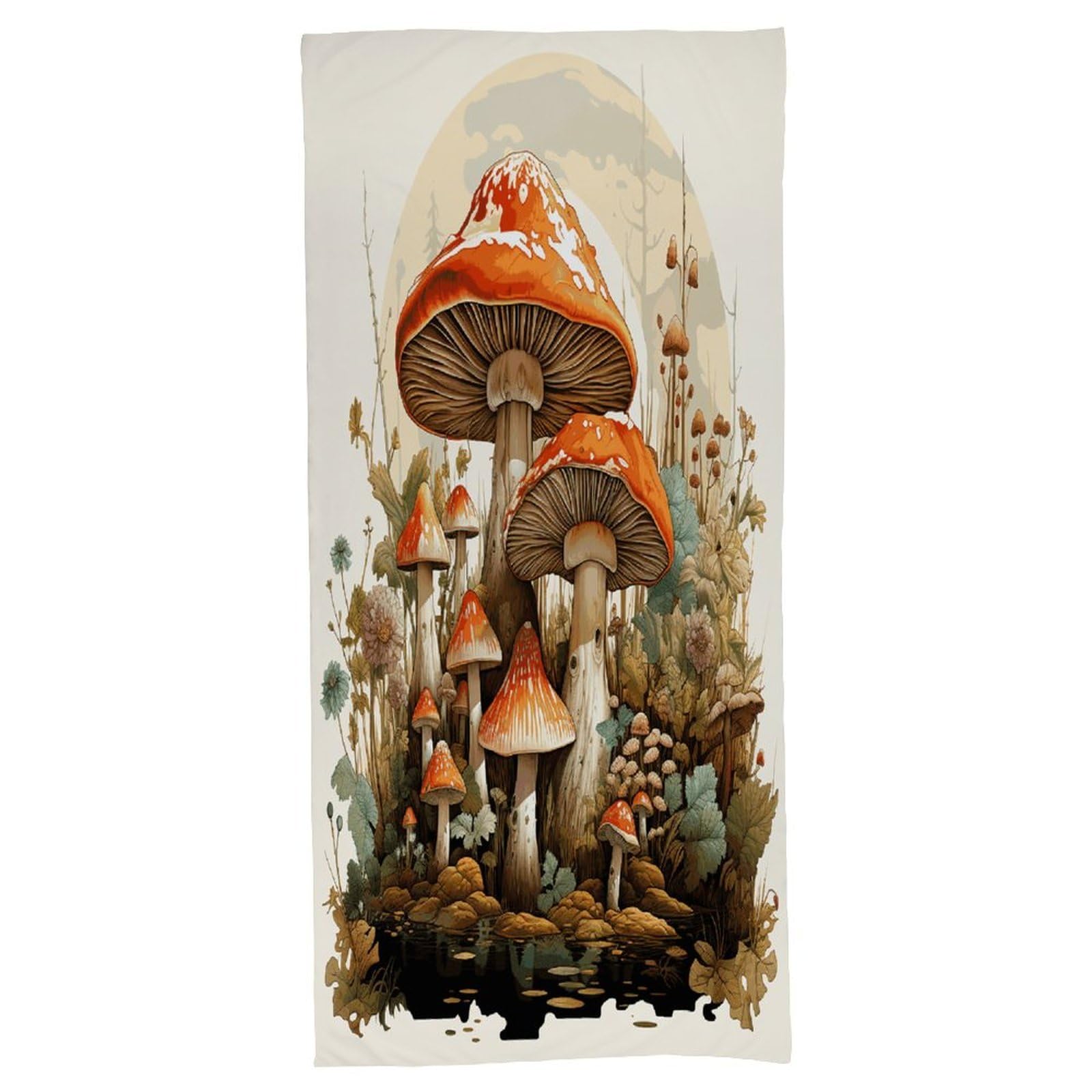 Fekiloot Men's Style Giant Mushroom Bath Towel Highly Absorbent,Beach Towels For Wo,Pool Towel Bathroom Essential For Beach,Gym,Travel, Camp