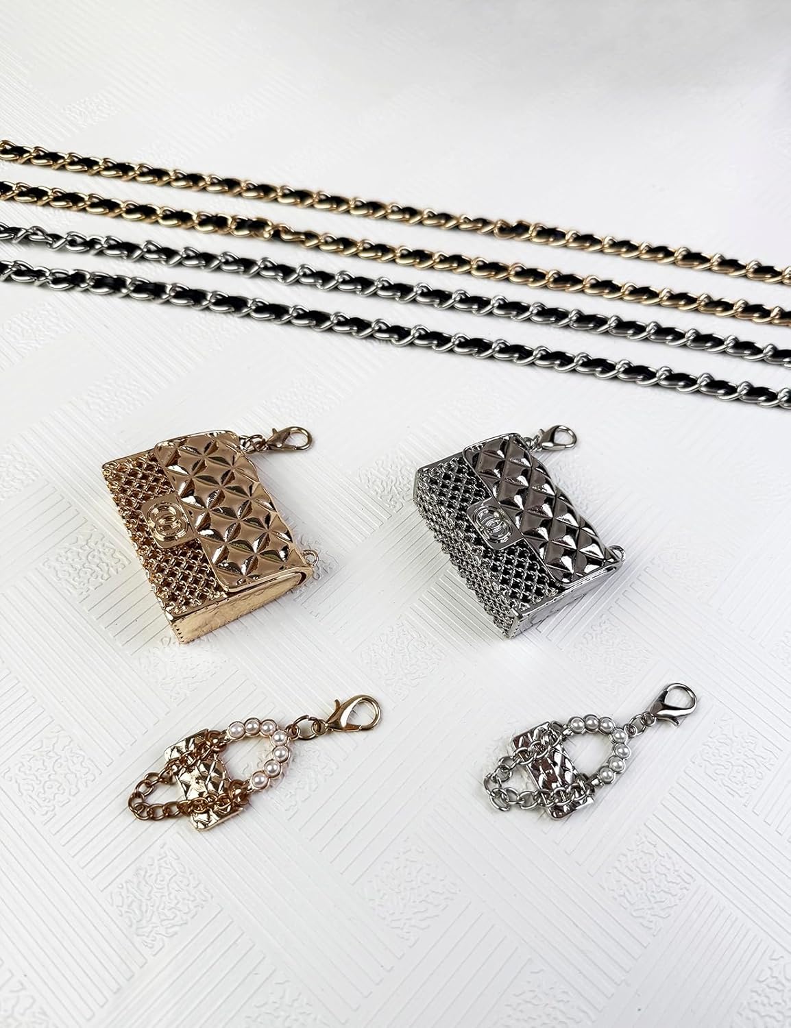 BEMYLV Mini Chain Belt Purse Gold Waist Bag for Women Detachable Fashionable Trendy Fanny Pack for Dresses Jeans - Image 6