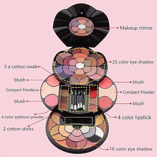 Miniatura 2 de Kit de maquillaje profesional de 64 colores para mujer kit completo paleta de maquillaje conjunto de maquillaje todo en uno para mujeres y niñas