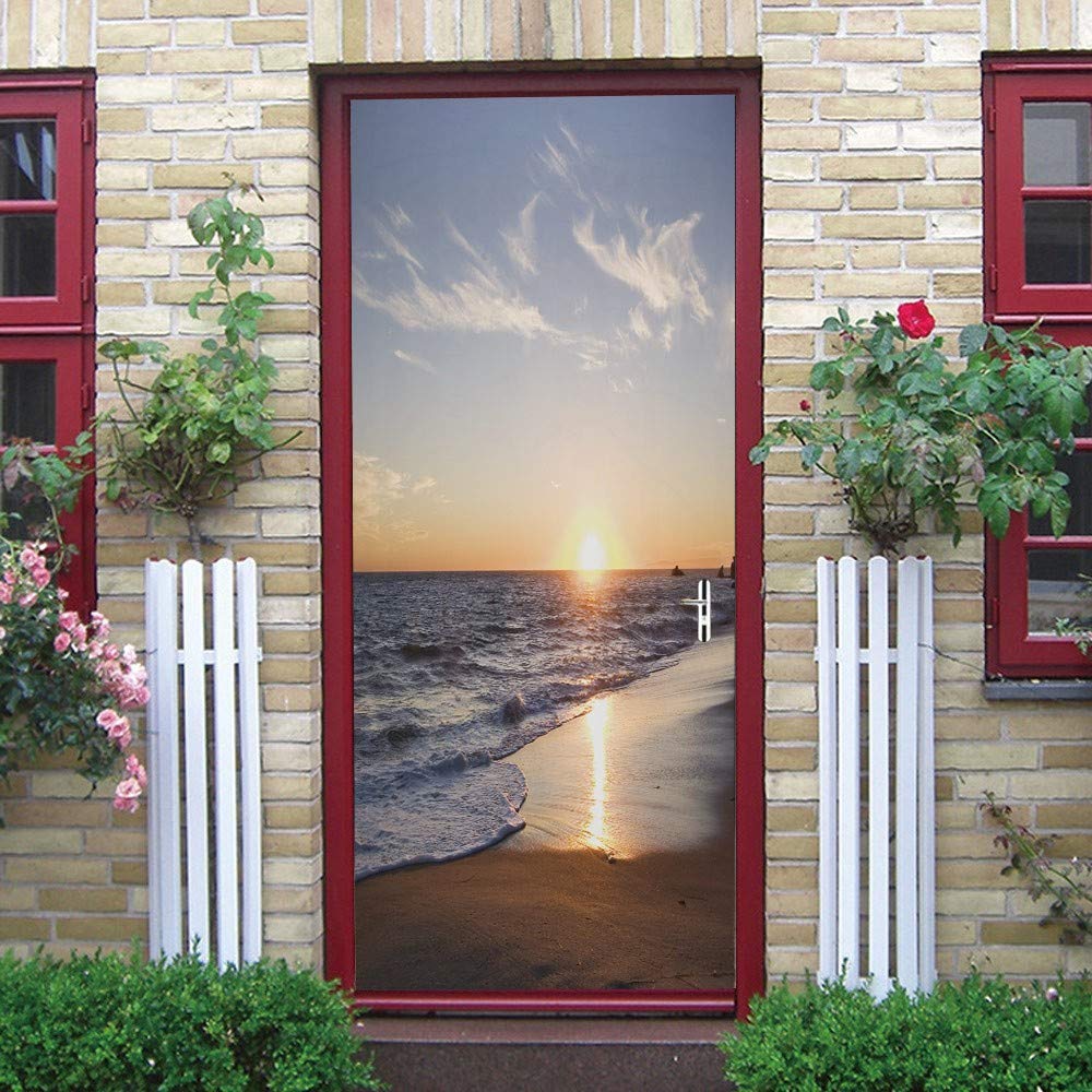 Adesivi Murali 3D Tramonto Per Porte – Decorazione Autoadesiva Rimovibile (77x200 Cm) Per Casa - 4