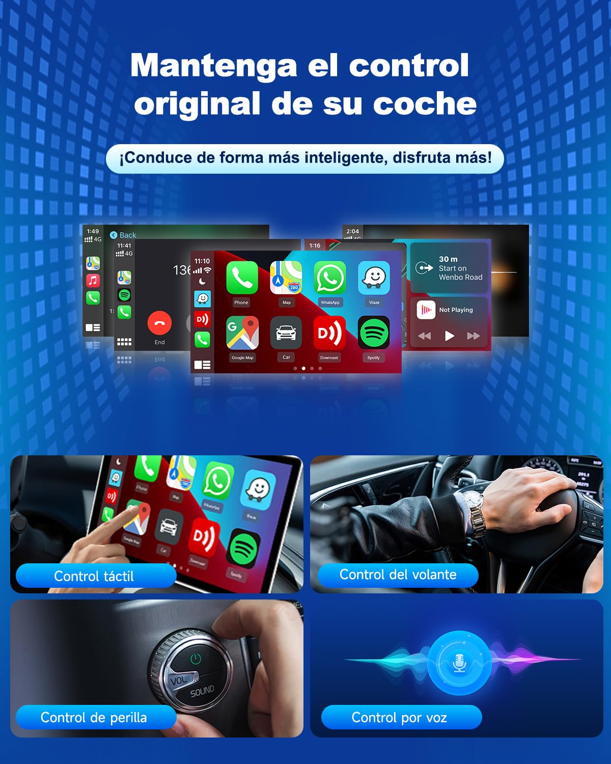 Carlinkit Adaptador inalámbrico CarPlay y Android Auto – Mini Ultra 3 Convert OEM con cable a dongle inalámbrico para iPhone y Android 11+, USB-A/Type-C Plug & Play, conexión rápida, actualización en