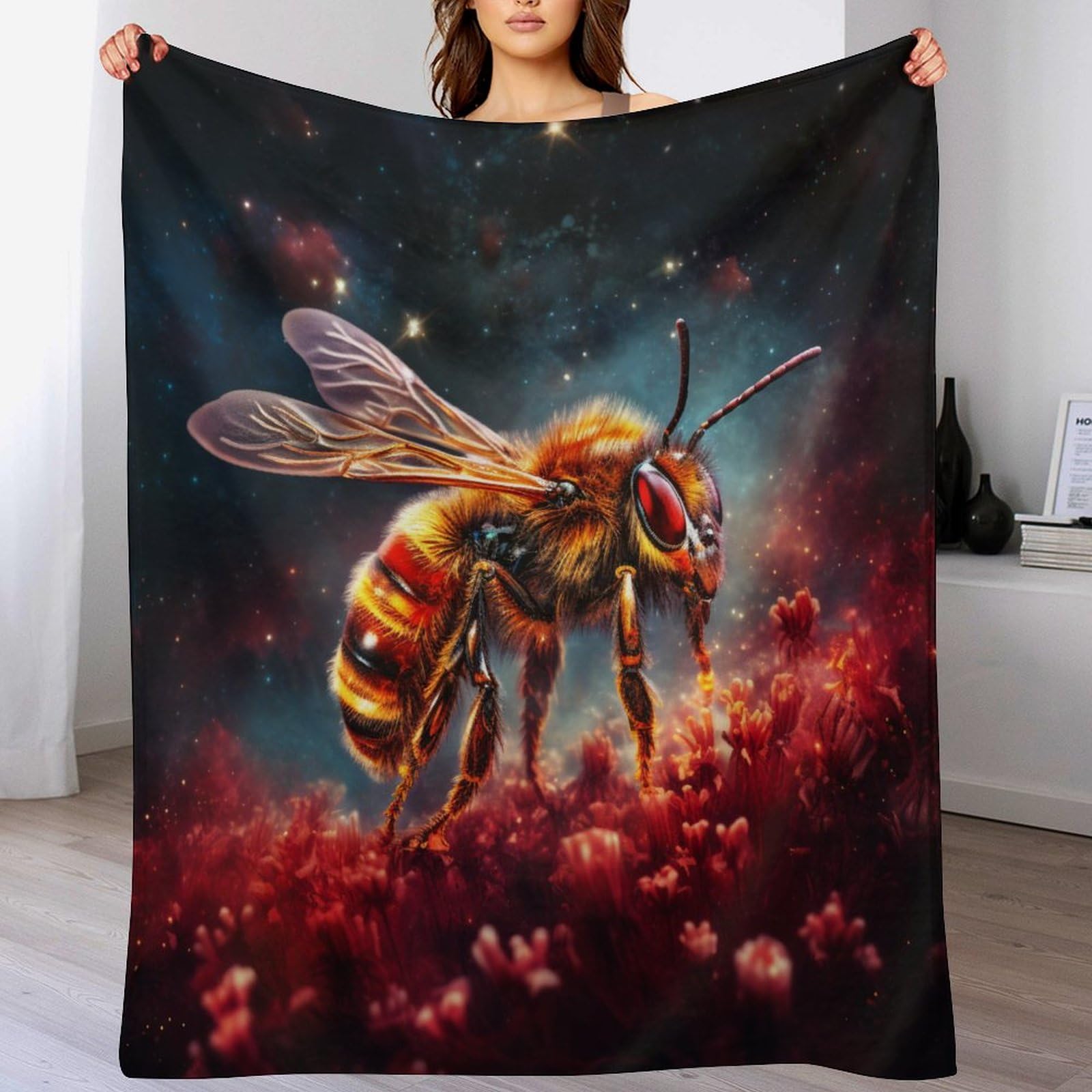 Couvre-lit Abeille en flannel douce pour canapé et lit de 150x200cm