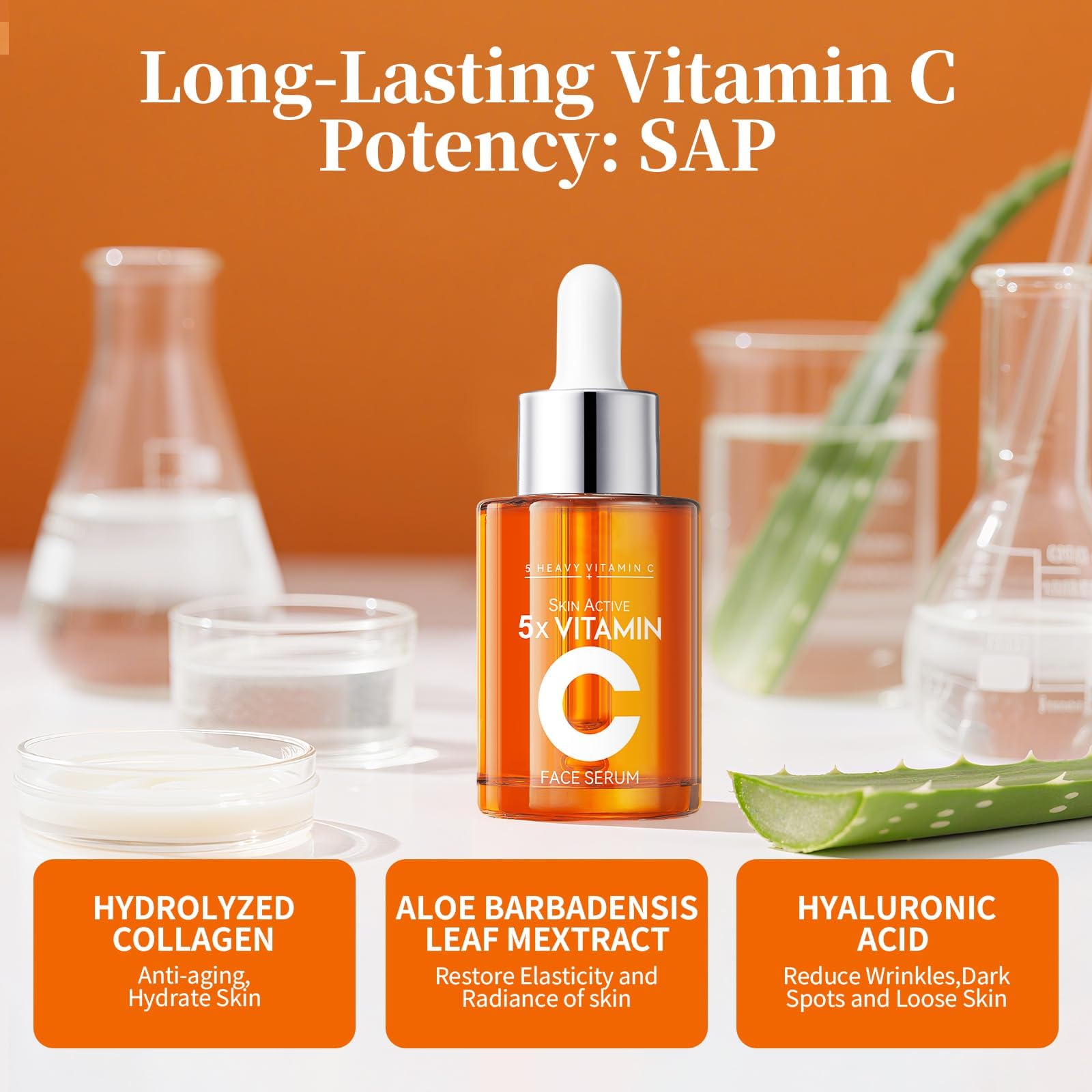 Amazon.com: Vitamin C Face Serum with Hyaluronic Acid Niacinamide