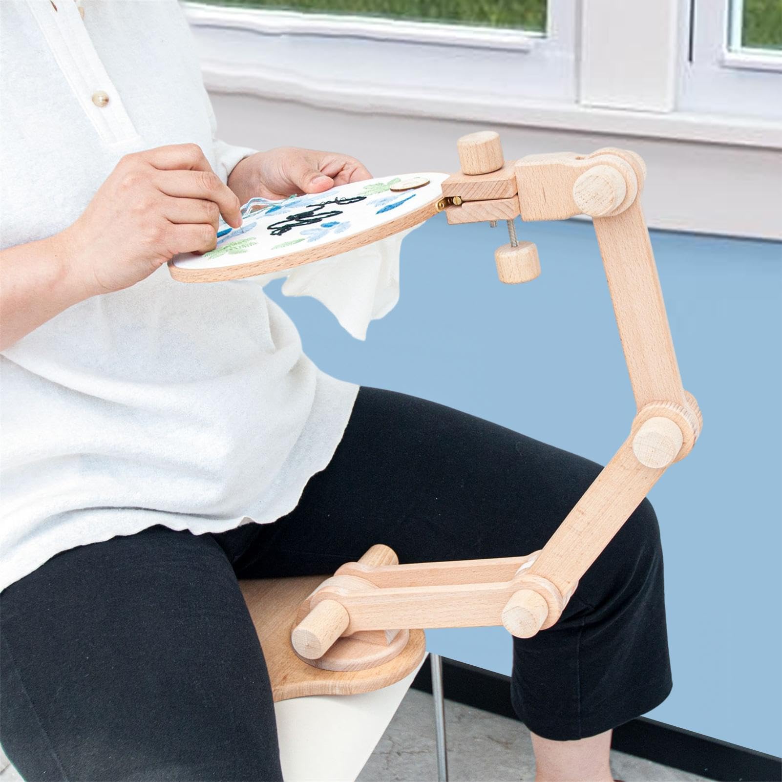 Soporte para bordado - Bastidor de bordado ajustable para manualidades - Soporte de bordado giratorio ajustable para costura arte costura costura