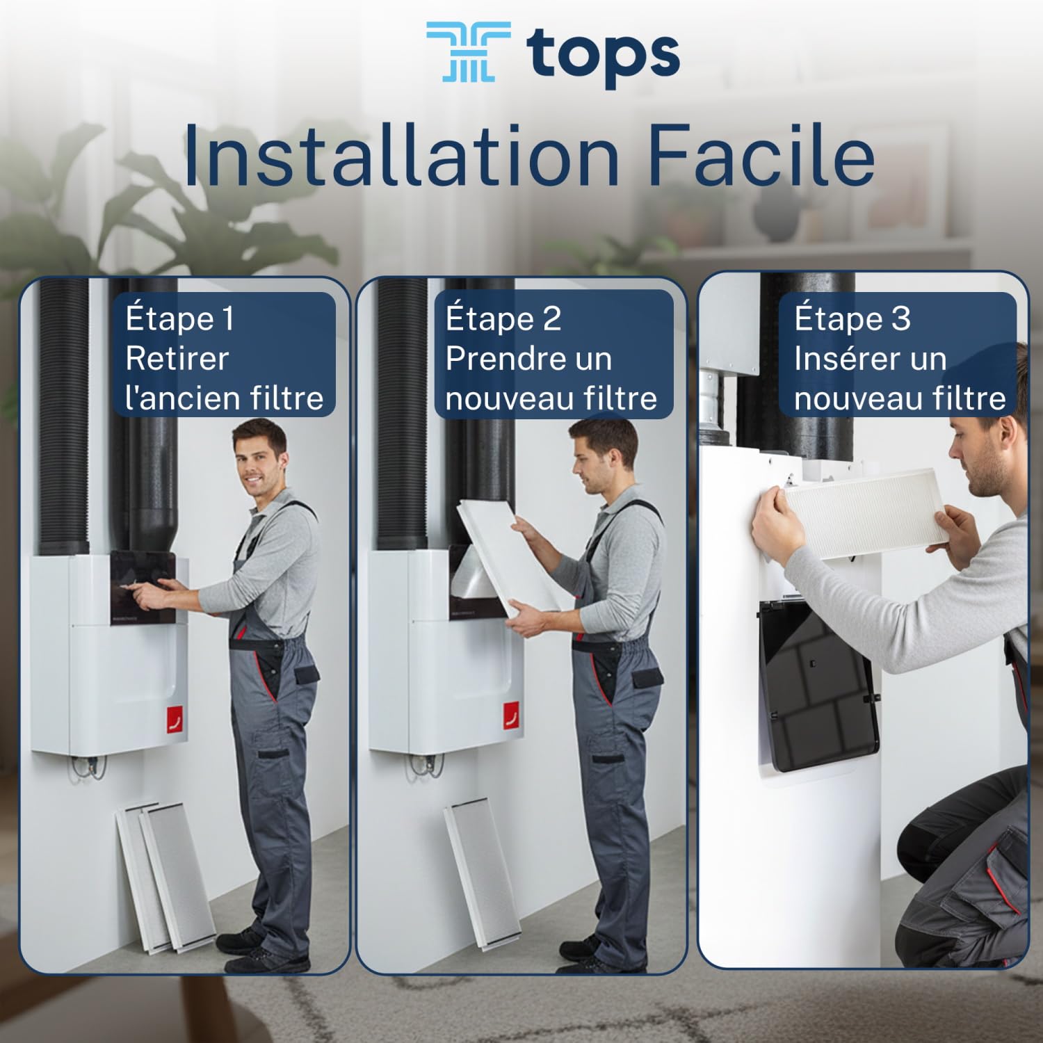 Tops Filtre Zehnder Comfoair q350 G4+F7 | 12x Filtre vmc double flux pour Zehnder Comfoair Q350/450/600 |Remplace Original Zehnder Filtre 400502013