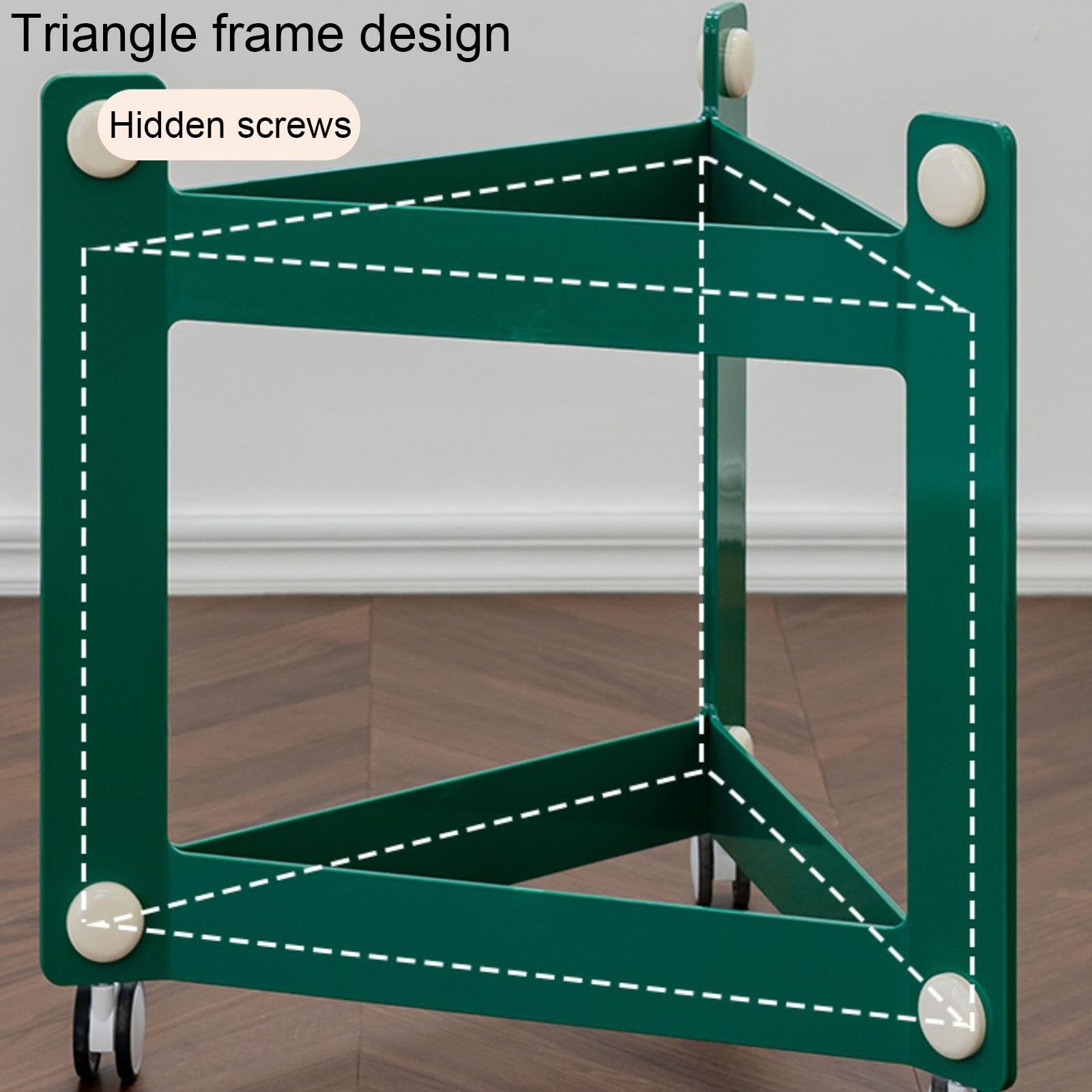 Table d'appoint Mobile à 2 Niveaux, Petite Table Basse Ronde avec roulettes verrouillables, Plateau Amovible, pour Chambre, Salon (Vert)