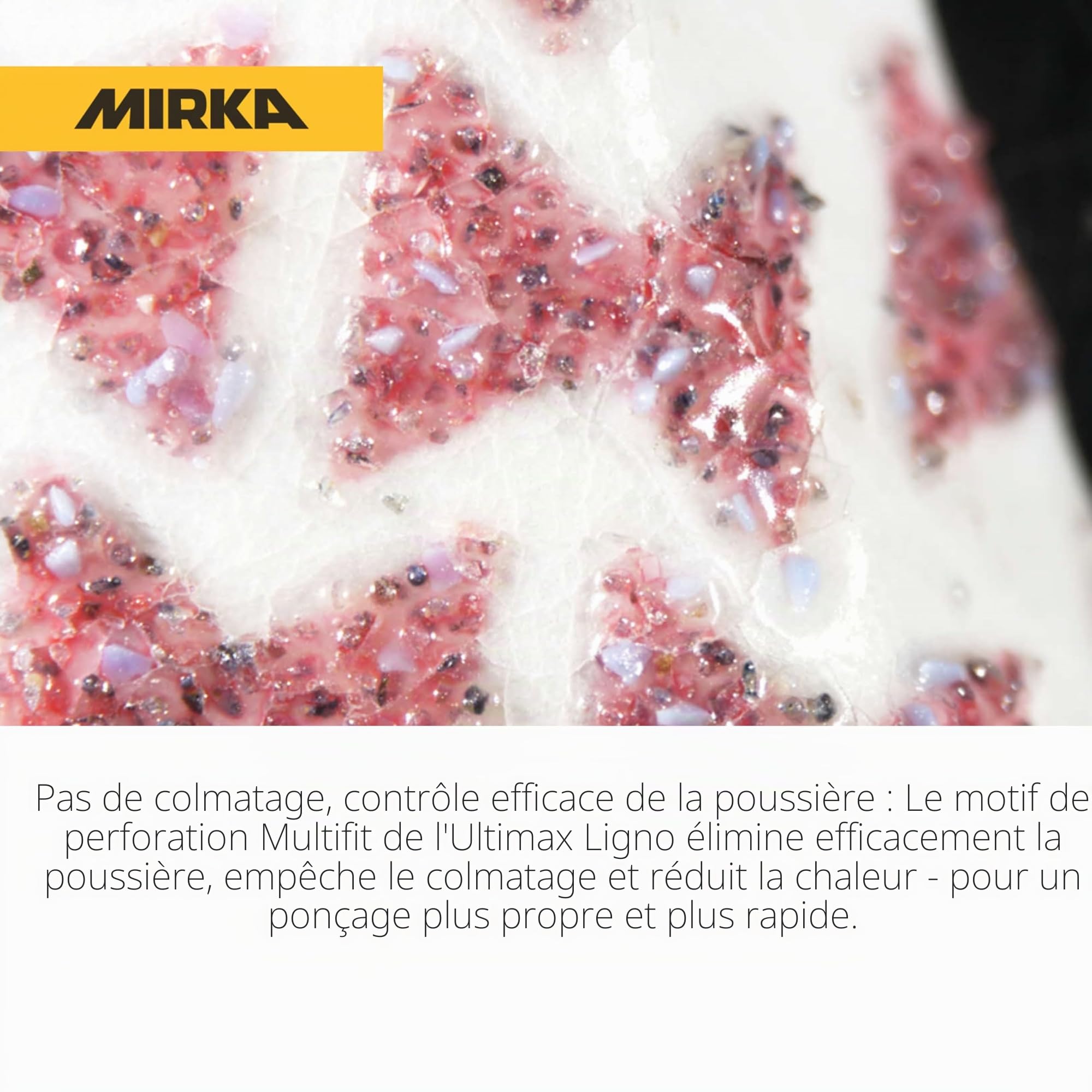 Mirka disque abrasif auto-agrippant Ultimax Ligno Ø 150 mm grain 80 | Disques abrasifs auto-agrippants Multifit 150 mm grain 80 pour ponçage bois surfaces multiples usage professionnel