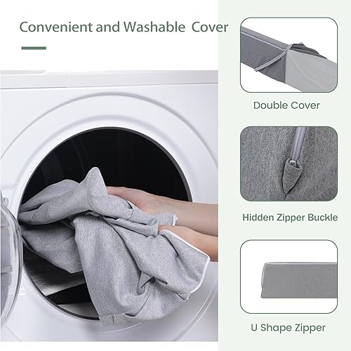 Miniatura 4 de Almohada de cuña de cama para cabecero tamaño Queen (60 x 10 x 6 pulgadas), cómoda almohada de cuña para cabecero (0-5 pulgadas), almohada de cuña