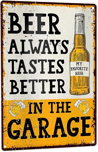 Divertida decoración de pared de bar, letrero de cerveza para el hogar, bar, pub, cueva, garaje, decoración de lata de metal retro, 8 x 12 pulgadas,