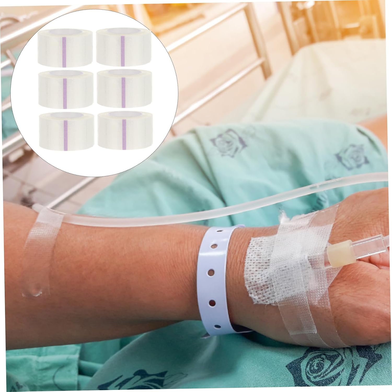 6rolls Pe Adhesive Tape Breathable Comfortable and Hypoallergenic First Aid for Dressing Care and Skin Protection