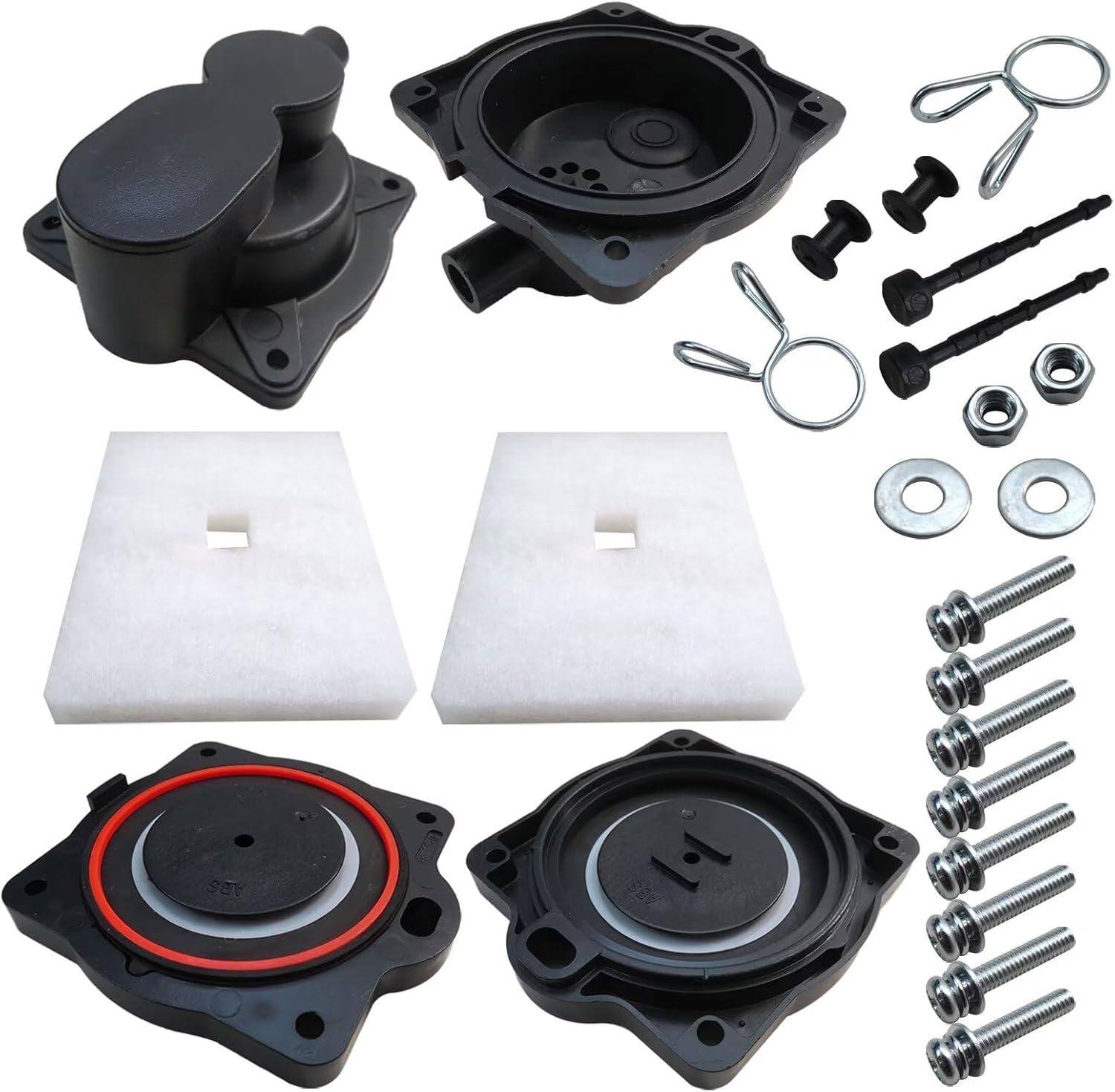 Life Girl Star Air Pump Rebuild Complete Kit (8 Screws and 2 Air Filter and 1 Plastic Safety Screws and 2 Holes Clamps and 1 White Switch) for Hiblow HP 80, HP 60 Aerators, HP-80-0110