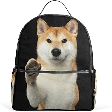 shiba in backpack