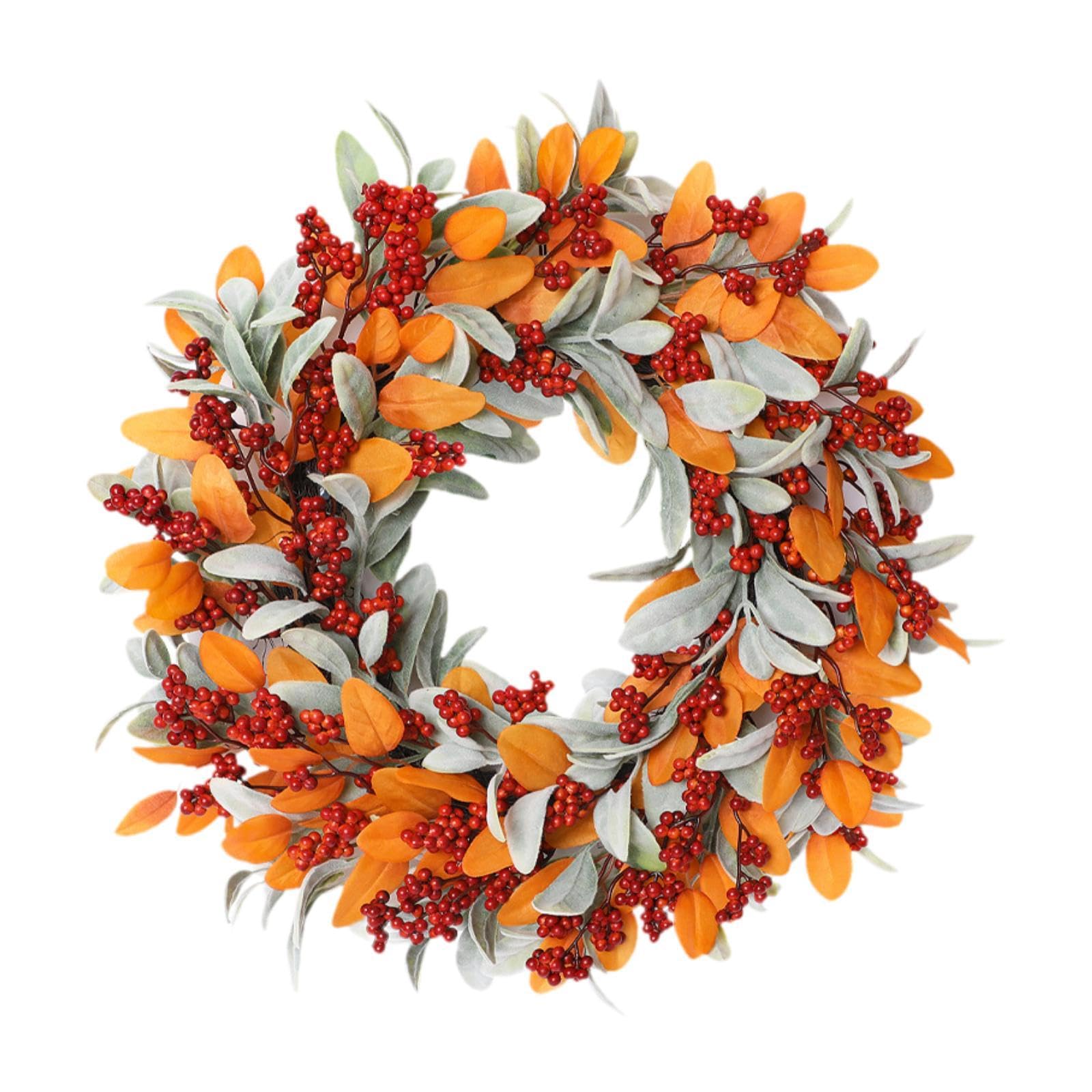 Colcolo Ghirlanda Autunnale Artificiale, Ghirlanda Natalizia Fai Da Te, Decorazione Versatile con E Foglie, Ghirlanda Autunnale per La Porta D