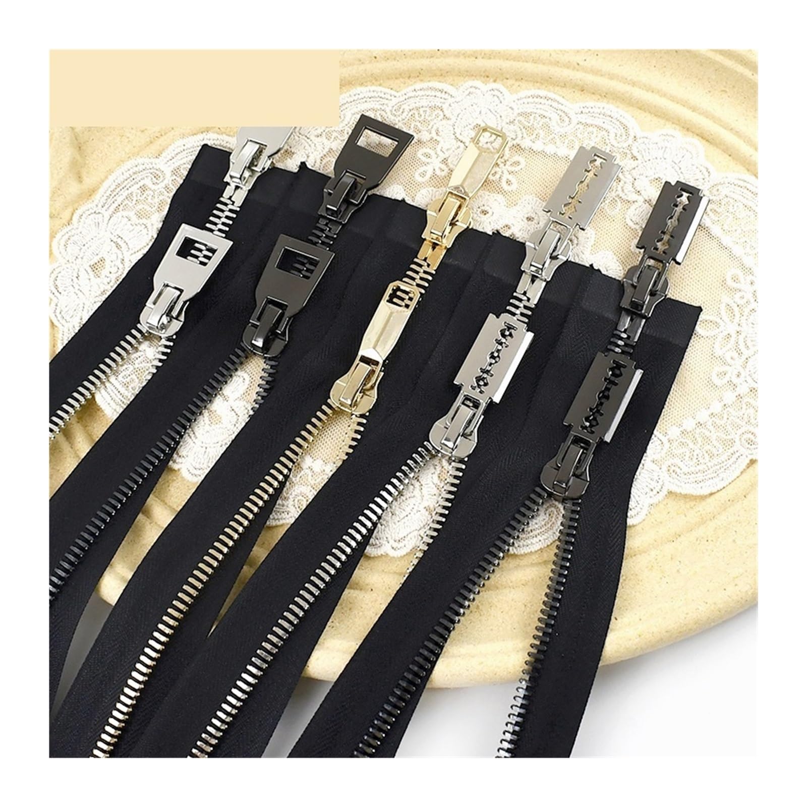 Cremallera De Dos VíAs 1 Cremallera Metálica Doble de 85/100/120 cm, 10#, bidireccional, grande, for chaquetas plumas y abrigos. Ideal for coser hacer manualidades(Black-120cm)