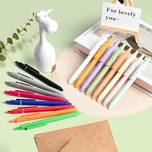 Gel Pens, 16 Pcs Quick Dry Black Ink Pen Fine Point 0.5mm Smooth Writing Pen, Large Capacity Long Lasting Ink Retractable Pens Gift Set for Journaling Note Taking, School Office, Home Supplies