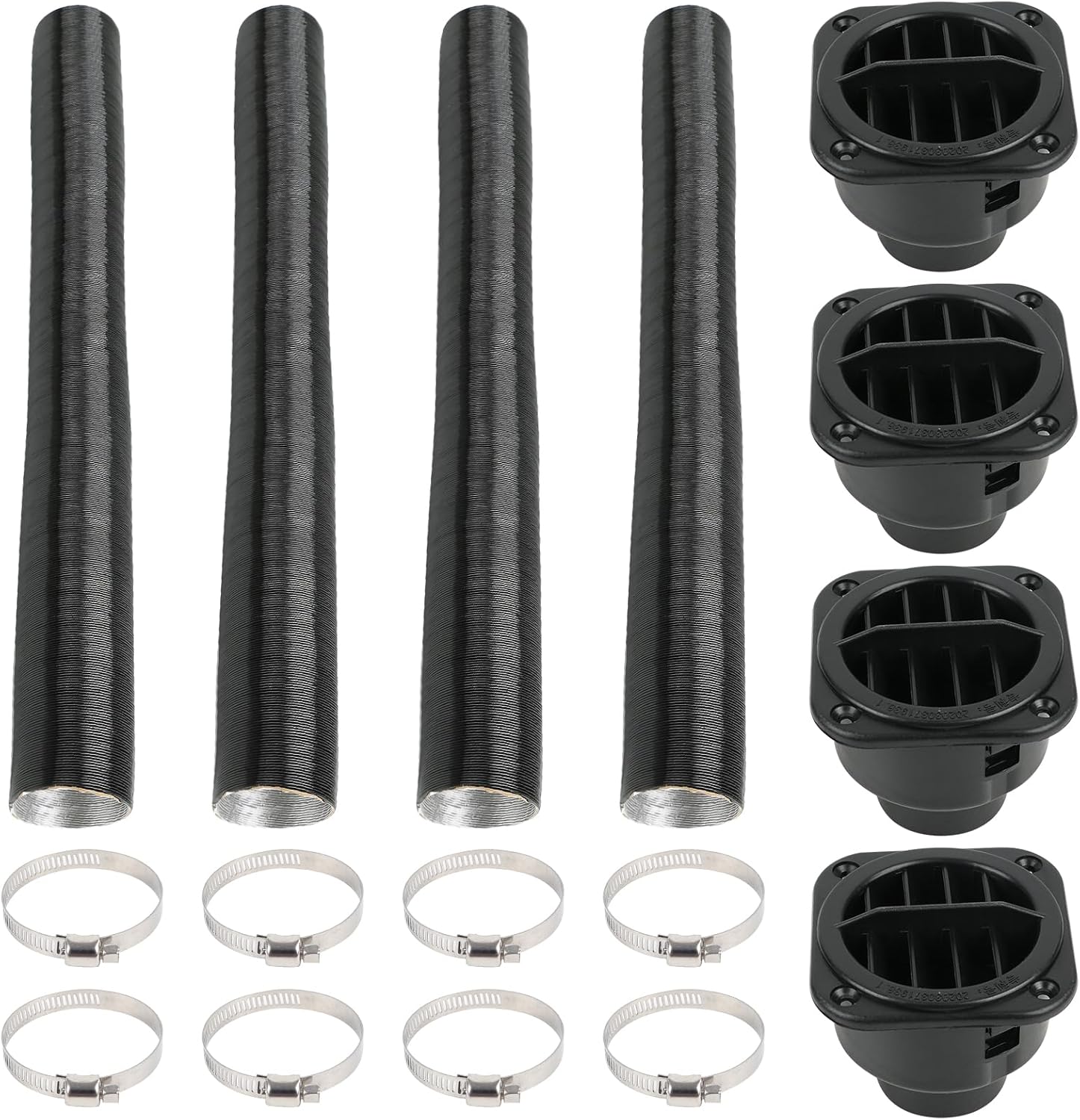 Flexible Aluminum Foil Diesel Heater Ducting Kit - 75mm Extension For Eberspacher, Webasto, Chinese 5KW Heaters