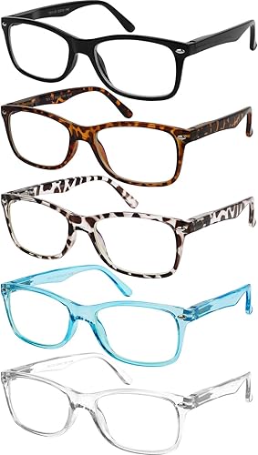 Yogo Vision Gafas de lectura con bloqueo de luz azul para hombres y mujeres, marco cuadrado, antifatiga ocular, lentes de lectura para computadora