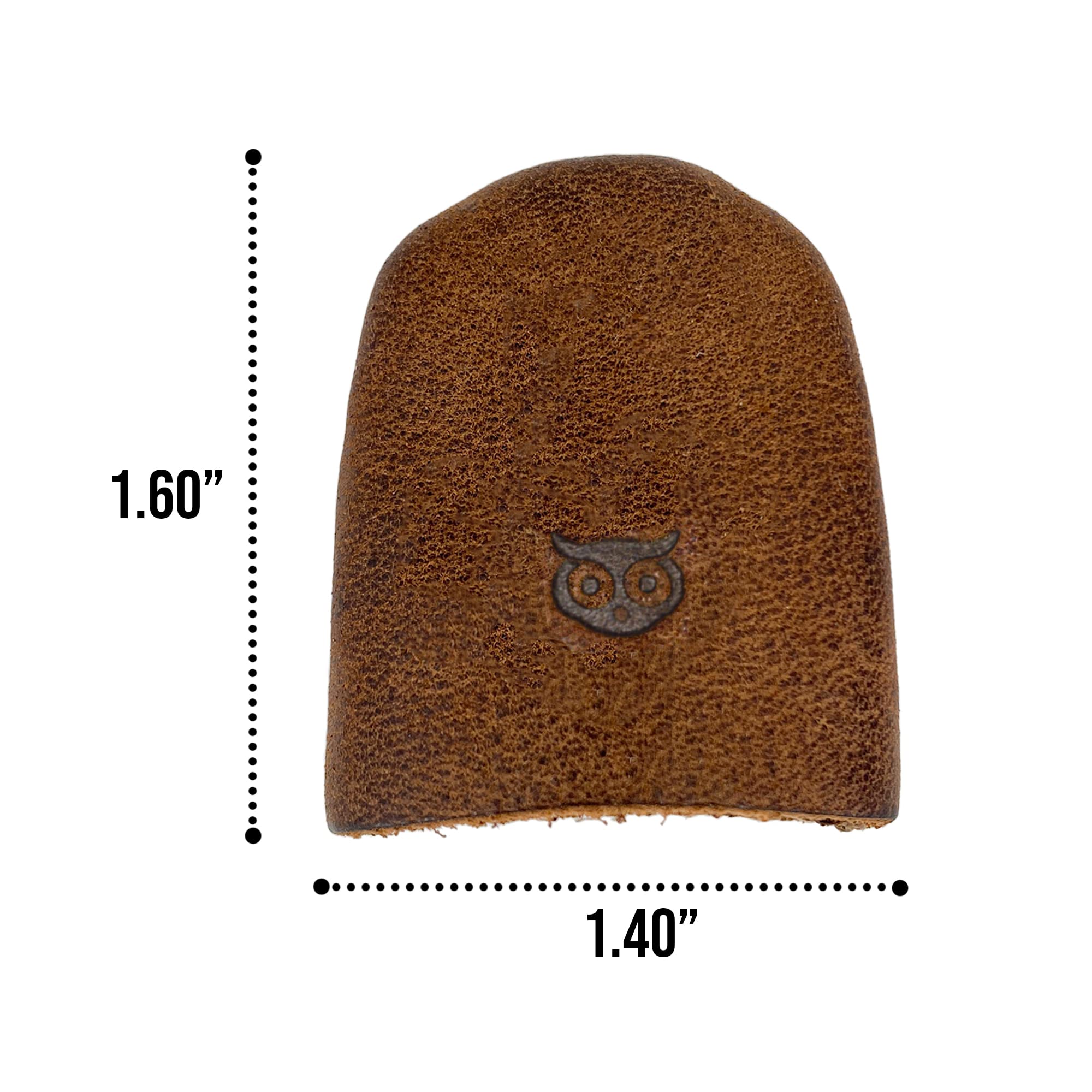 Hide & Drink, Strapazierfähiger Fingerhut (8 Stück) handgefertigt aus Vollnarbenleder – Fingerschutz, Näh-Fingerhut, Hand-Applikation & EPP, Quilt-Stickerei – Bourbon-Braun