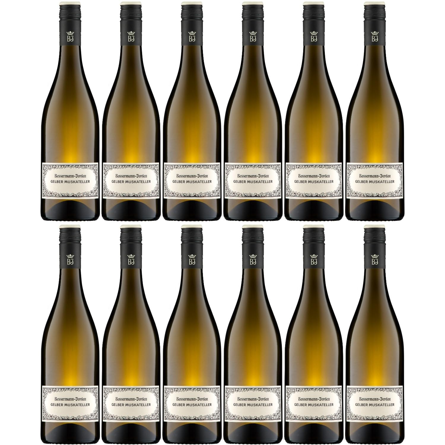 Bassermann-Jordan Gelber Muskateller Weisswein Wein Trocken Pfalz Deutschland Inkl. FeinWert E-Book (12 x 0,75l)