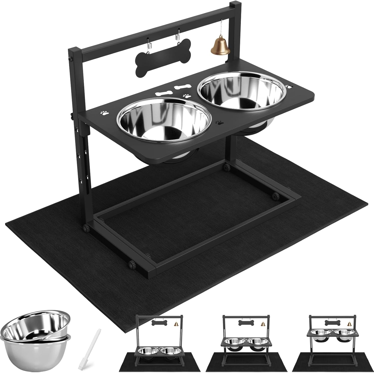 Elevated Dog Bowls for Extra Large Dogs with 2 X-Large Stainless Steel Dog Bowls -3000ML(100oz), 16.5" Tall Raised Dog Bowl Stand, Food & Water Bowls for Large Breed, Extra Large Dogs