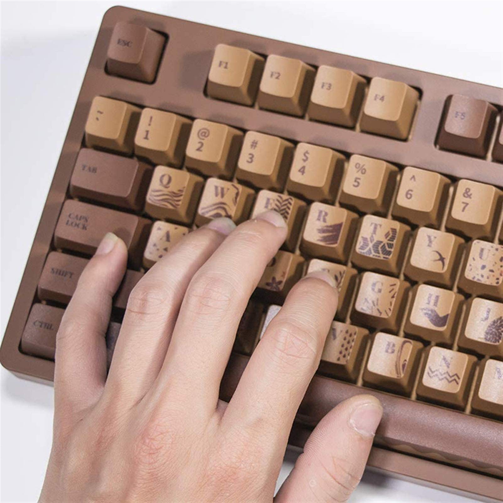 キーボード choco Amazon | 108キーメカニカルキーボード 104鍵Ajazzチョコレート