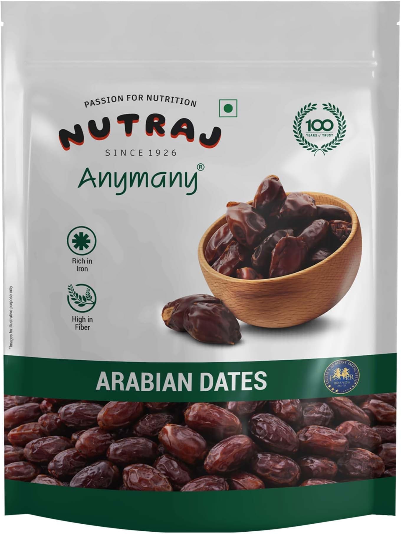 Nutraj Arabian Dates 1kg (500g X 2) Pouch | Khajur | Dry Fruits and Nuts | Grocery
