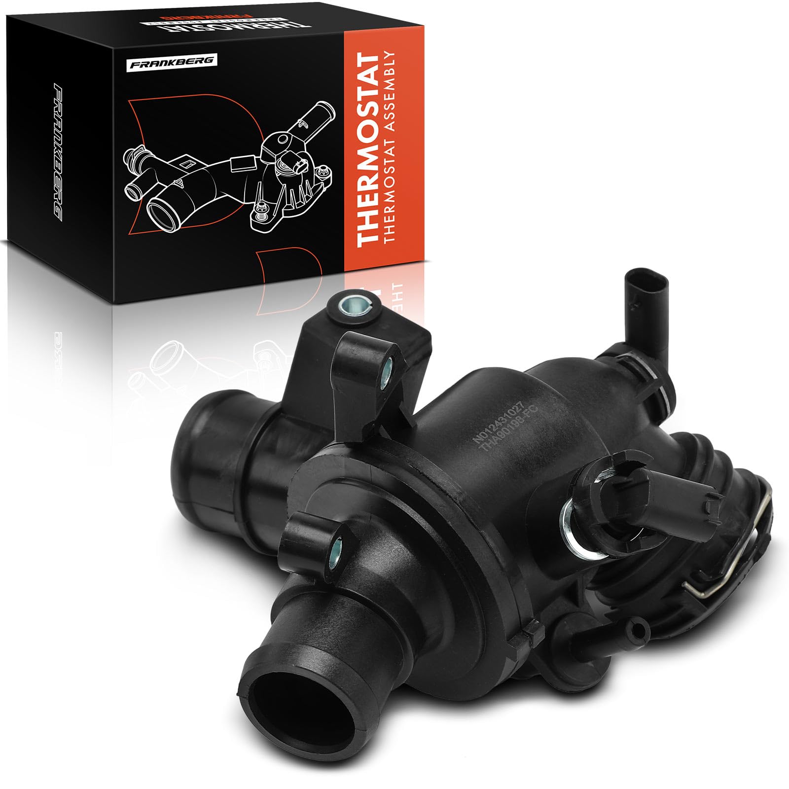Frankberg Termostato de refrigerante 95°C 6512000615 | Compatible con: Autobús Vito W639, Viano W639, Clase S V222 W222 X222, Sprinter 35-T Caja B906, Clase M W166