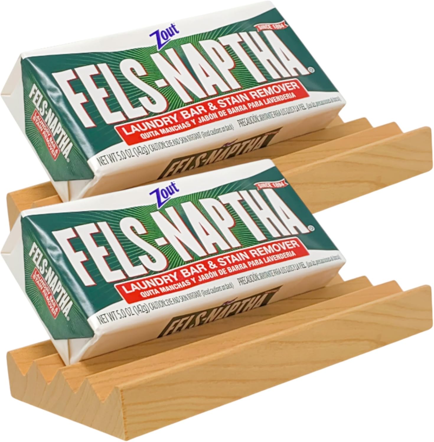 Fels Naptha Laundry Detergent Bar - 5 Ounce Laundry Bar Soap and Stain Remover Bundle. Get the Ultimate Accessory with your Soap Bars. (2 Pack Economy Bundle)
