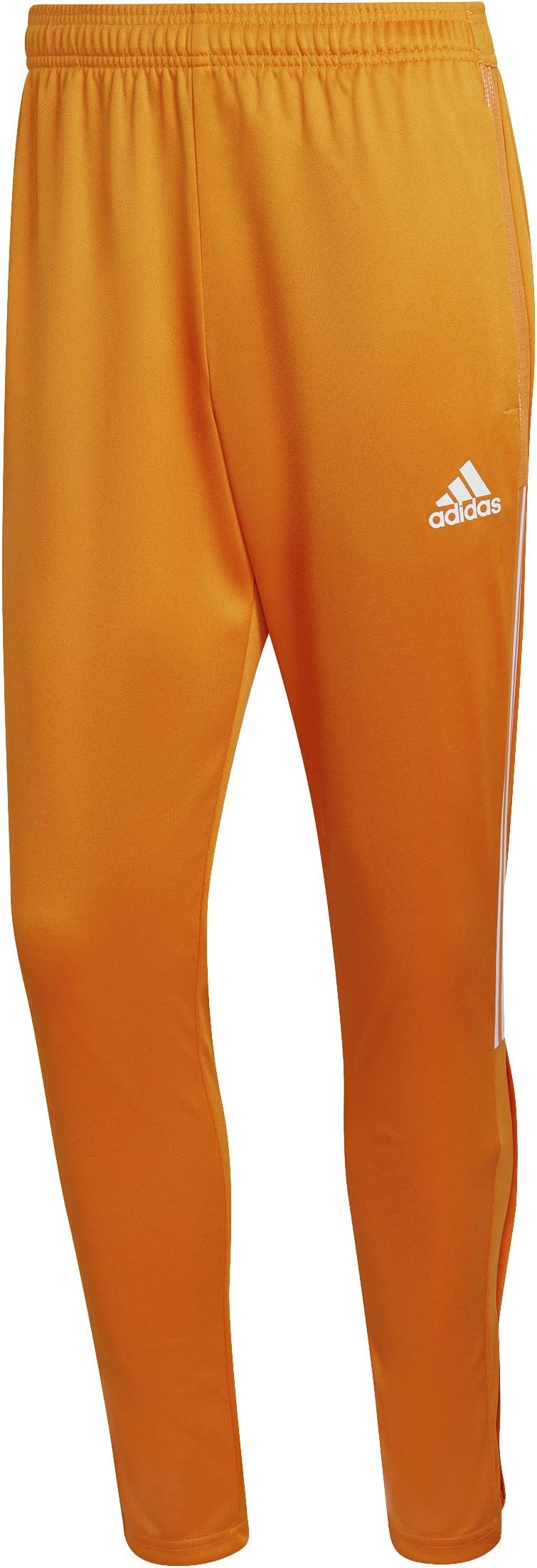 orange and white adidas pants