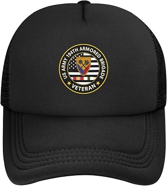 Adjustable 194th Armored Brigade Cold War Veteran Hat Classic Mesh Baseball Cap for Men and Women Black