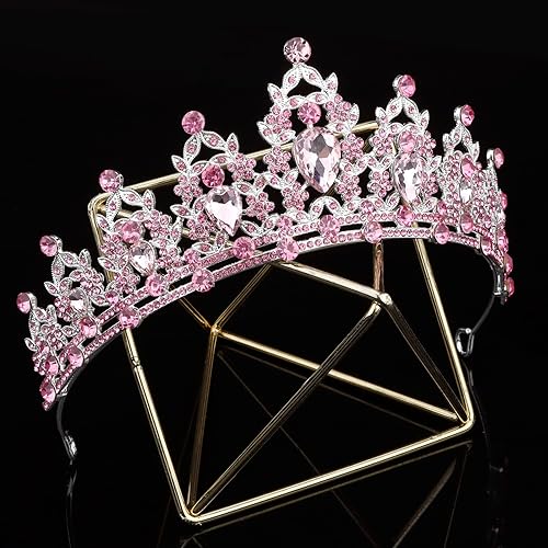 Vista 42 de SuPoo Tiaras para mujer, corona roja, corona de cumpleaños, diadema de cristal, gemas rojas, diamantes de imitación, accesorios para el cabello