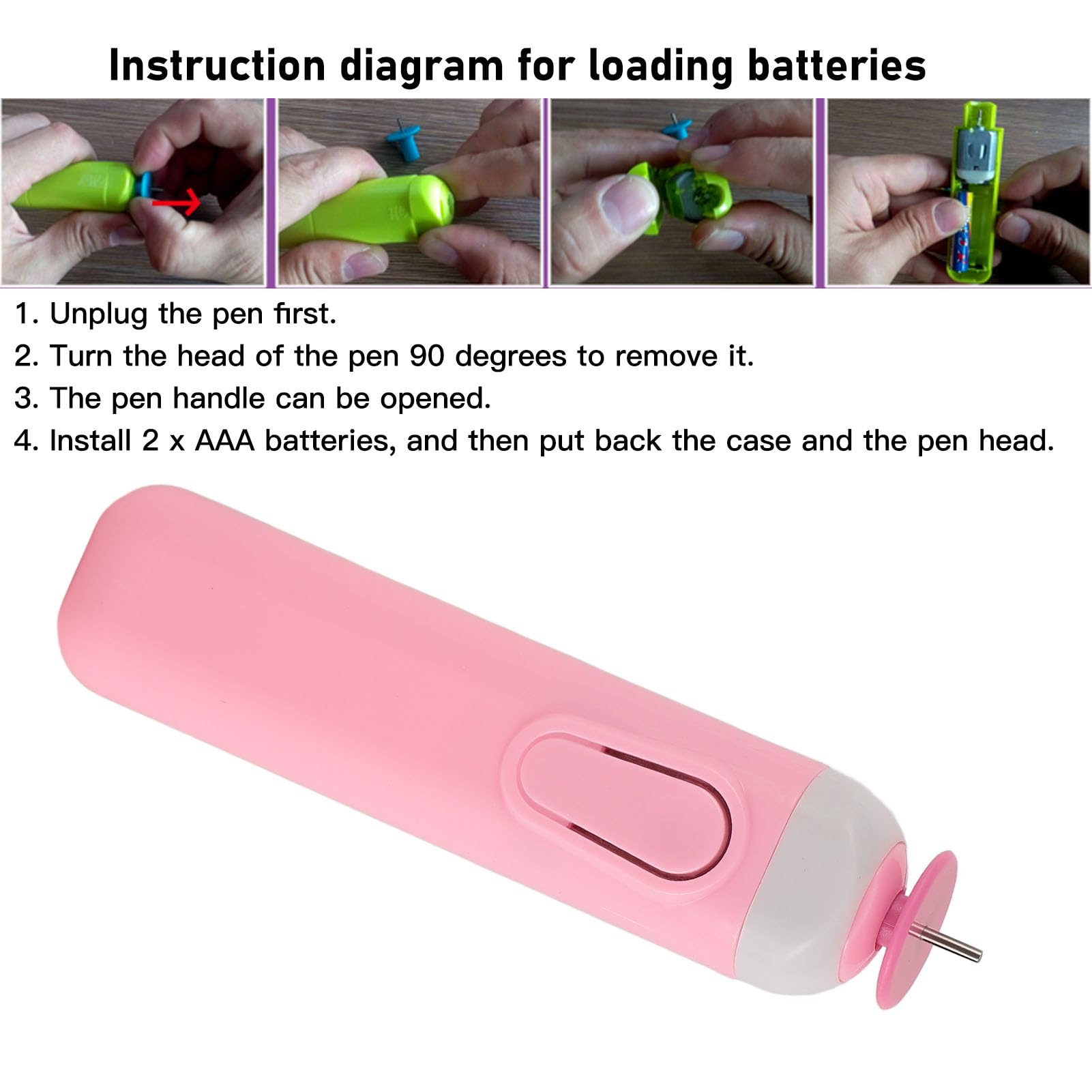 Asixxsix Quilling Slotted Tool Paper Rolling Electric Pen, Electric Quilling Slotted Tool Automated Paper Rolling Curling Pen, Automated Paper Volume Curling Pen for Paper Rolling Crafts