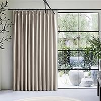 Vista 8 de Cortinas opacas térmicas 100% de 84 pulgadas de longitud, juego de 2 paneles para dormitorio, cortinas de ventana de lino con pinzas plegadas