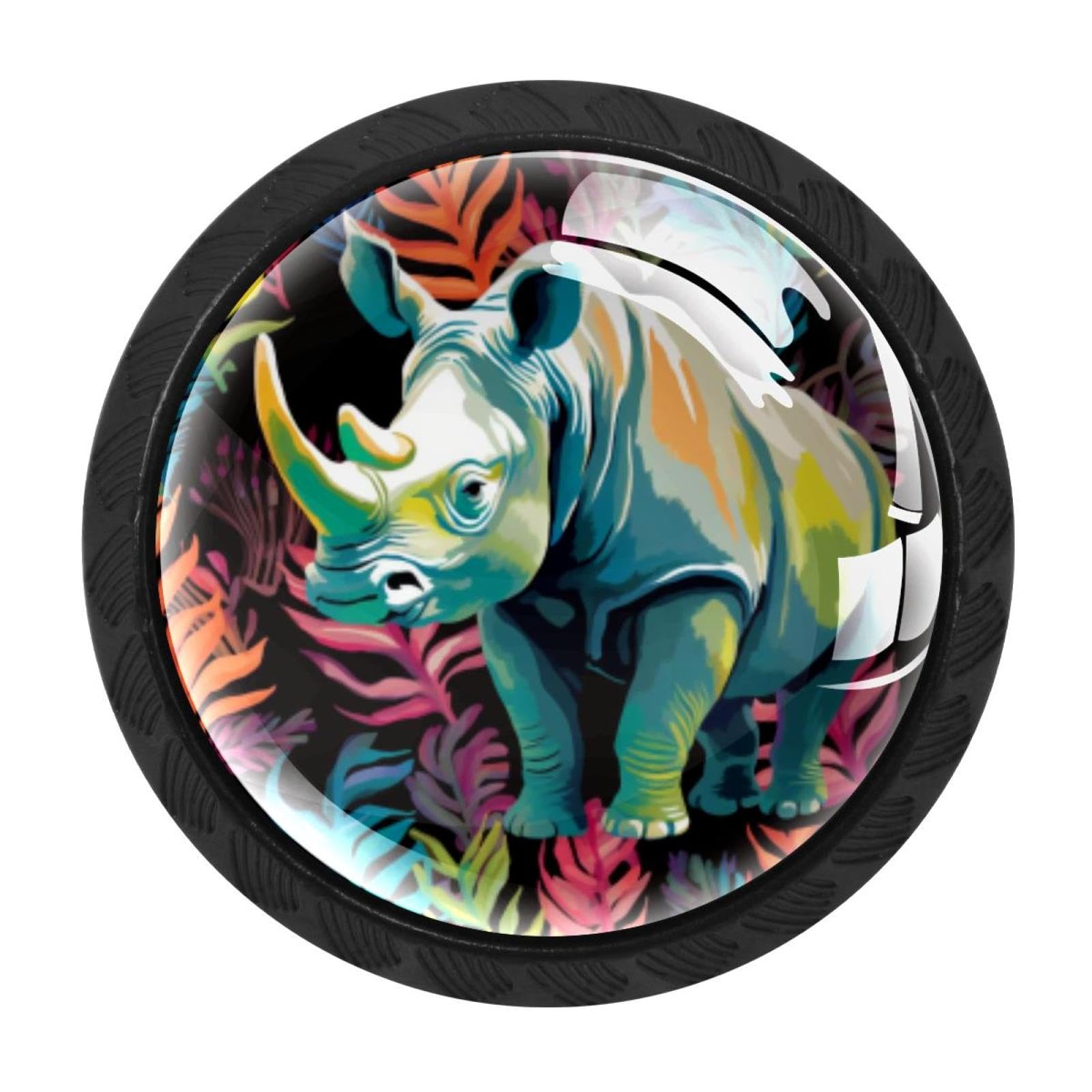 CHENZZZZ 4 Pieces Kitchen Cabinet Drawer Dresser Door Knobs Pulls Handles, Rhinoceros
