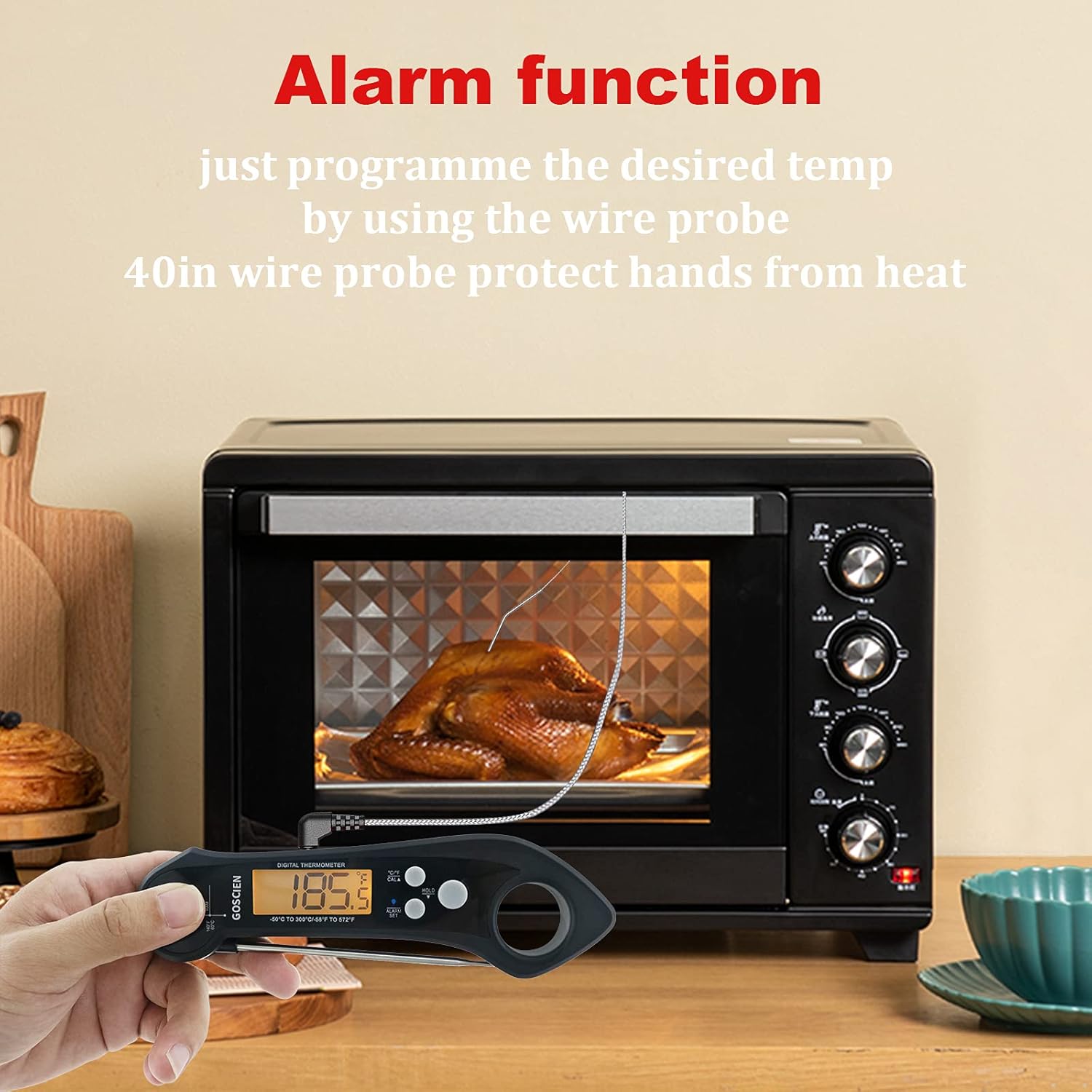 review Instant Read Meat Thermometer for Cooking, Fast & Precise Waterproof Digital Food Thermometer with Magnet, Backlight, Calibration and Foldable Probe for Deep Frying, Grill, BBQ, Kitchen or Outdoor