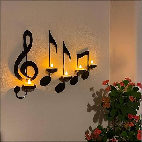 Miniatura 5 de Juego de 4 candelabros decorativos de metal negro para cocina, porche, salas de estar, entradas, chimeneas, escaleras