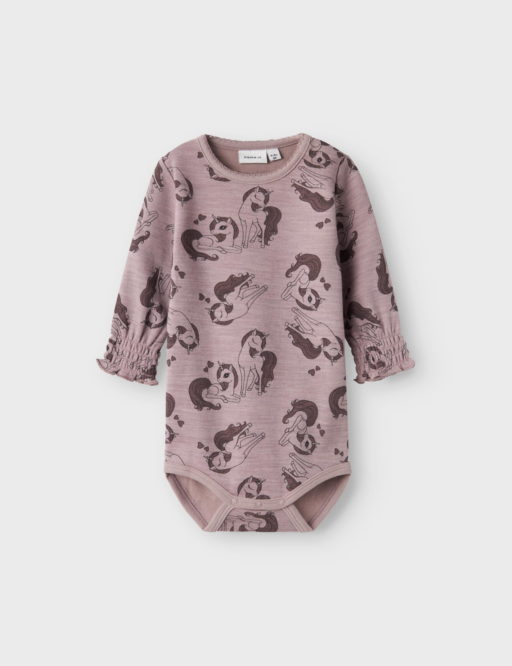 NAME IT Body z długim rękawem Niemowlęta - dziewczynki Nbfwuppo Wool/Co Ls Body