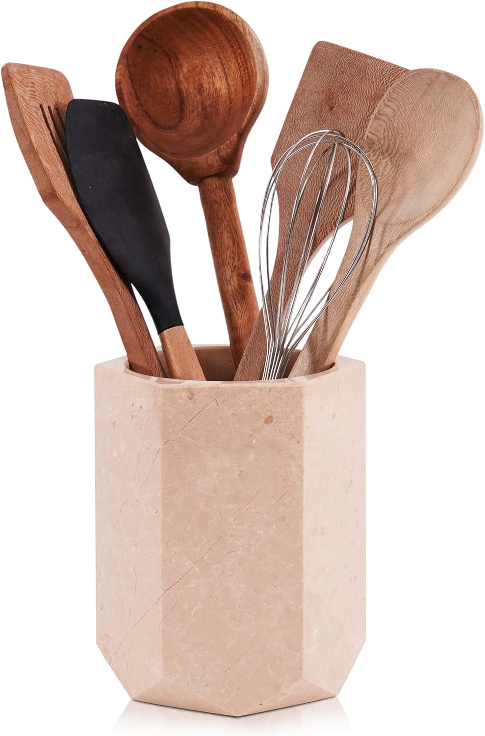 Radicaln Marble Utensil Holder 6.5" Inches Verona Handmade Spoon Holder for Kitchen Counter, Ideal Kitchen Utensils Set Organizer For Farmhouse Kitchens Decor, Cooking Utensil & Spatula Set