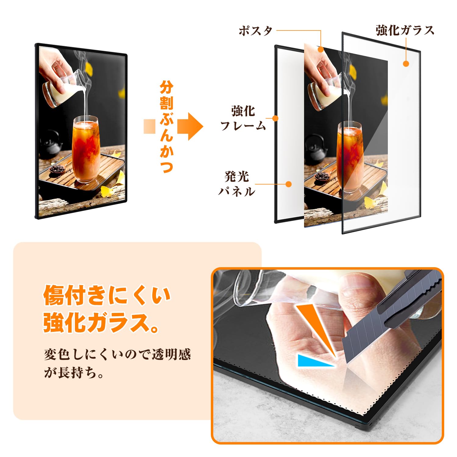 Amazon | 創優会 ledポスターパネル a3店舗用看板 壁掛け 高輝度