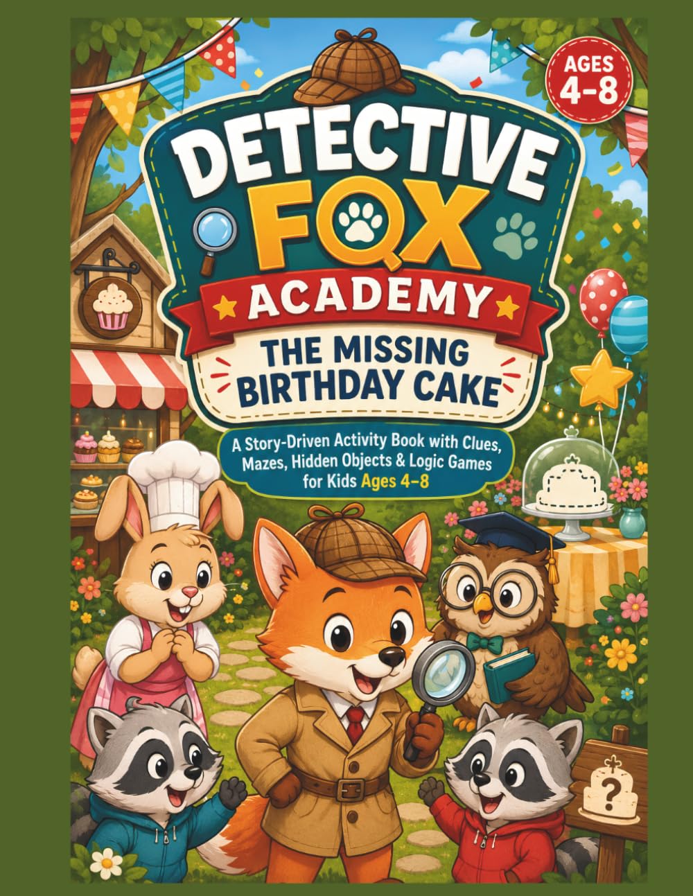 Detective Fox Academy: The Missing Birthday Cake: A Story-Driven Activity Book with Clues, Mazes, Hidden Objects & Logic Games for Kids Ages 4–8