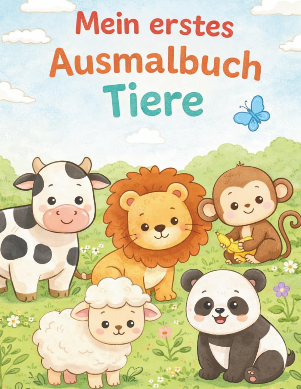 Mein erstes Ausmalbuch Tiere – 57 süße Tiermotive für Kinder ab 2 Jahren | Extra dicke Linien & einfache Formen | Fördert Kreativität, Konzentration & ... | Liebevoll gestaltete Ausmalbilder