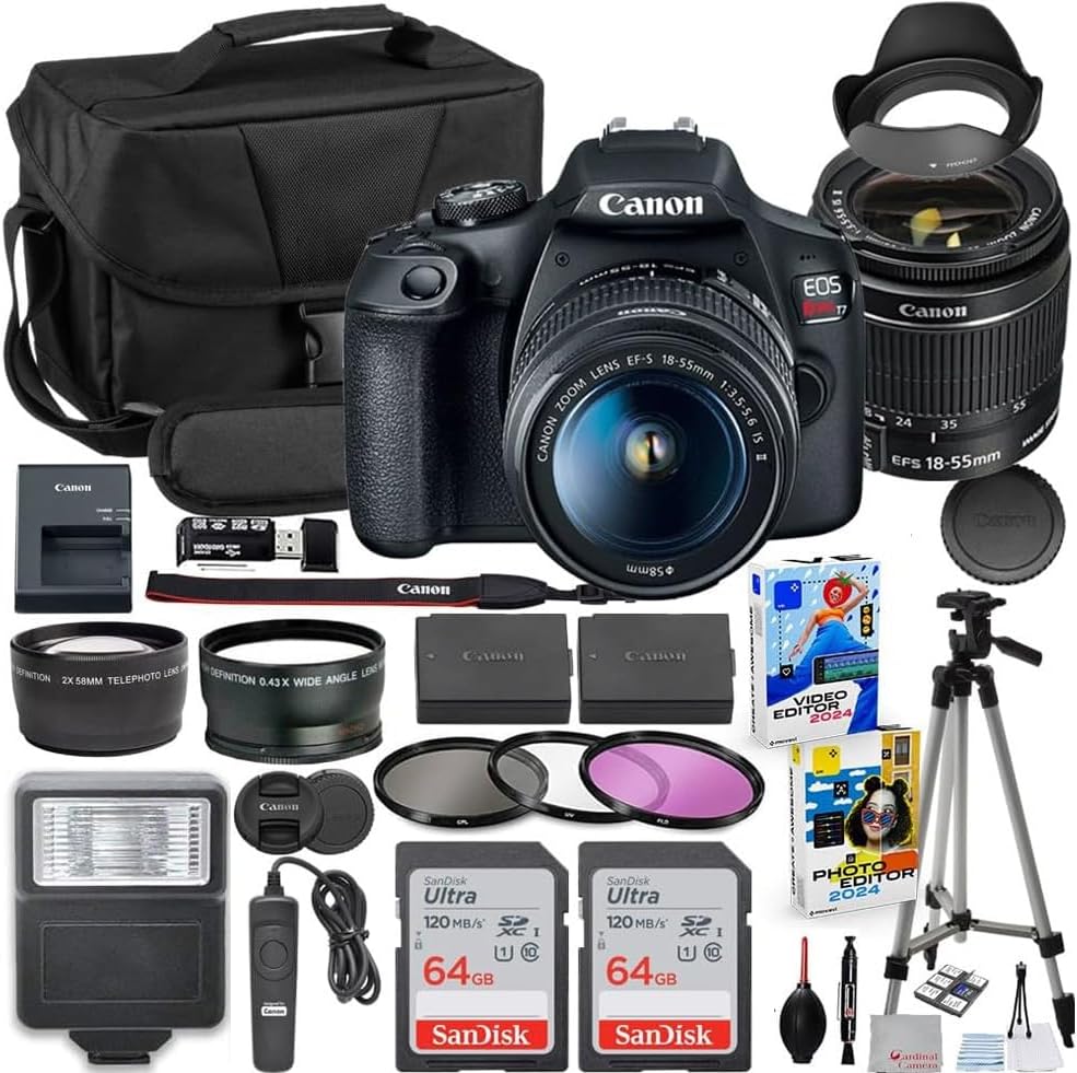 Canon EOS Rebel T7 DSLR Camera with 18-55mm Lens Bundle with Extr...