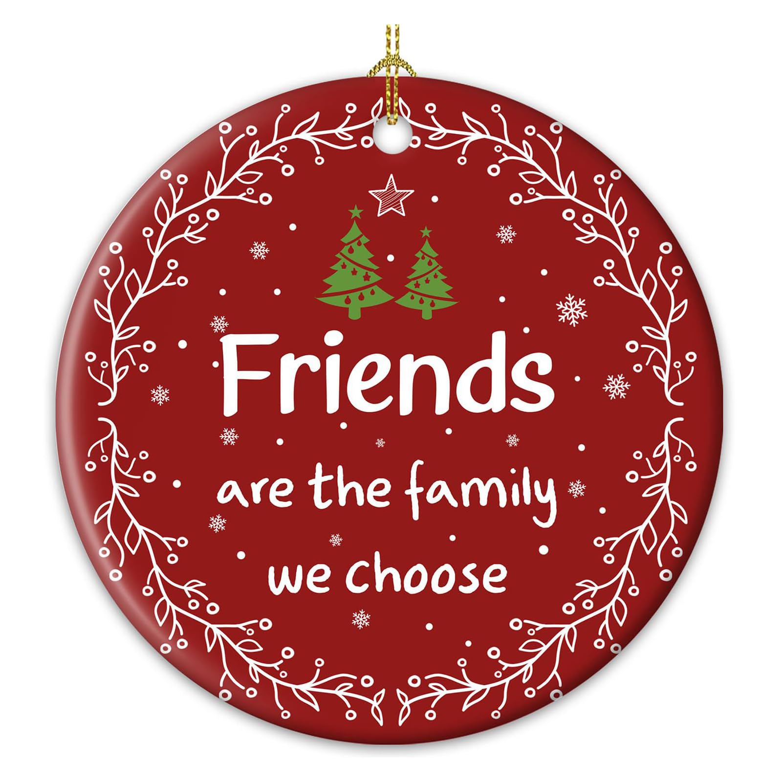 Friends Christmas Ornaments, Friendships Hanging, Encouragement Plaque Hanging Ceramic Keepsake, for Women Gifts for Best Friend Xmas Tree, for Birthday or Christmas
