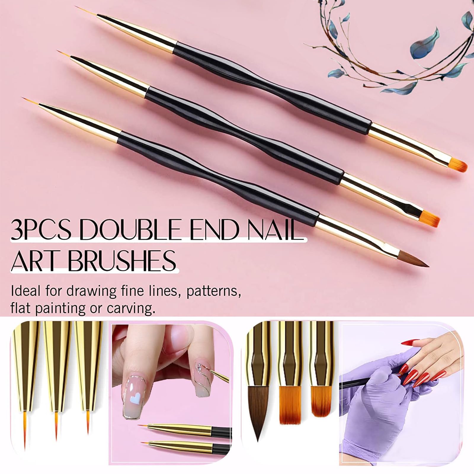 31 pezzi Pennelli per Unghie, Pennello Nail Art Gel Acrilico, Unghie Dotting Pen, Pennello per Nail Art Design Pittura, Detailing Pennello Unghie, Adatto per Nail Art Design Manicure Kit