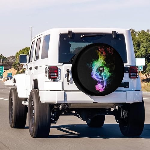 Miniatura 2 de Foruidea Coloridas notas musicales de repuesto para neumáticos con agujero de cámara de respaldo, cubierta de neumático para remolque, RV, SUV y