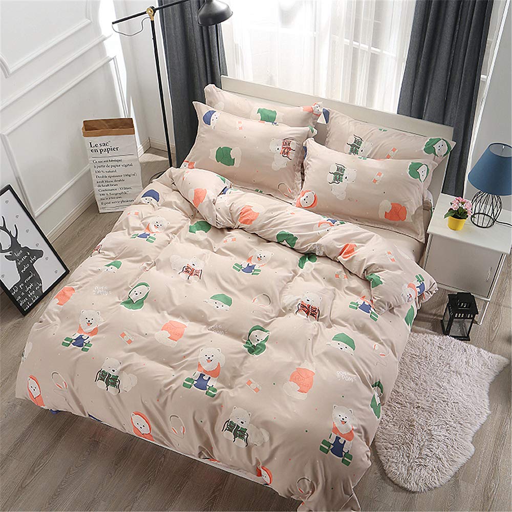 Housse de couette motif chiot blanc en microfibre pour une chambre d'enfant douce