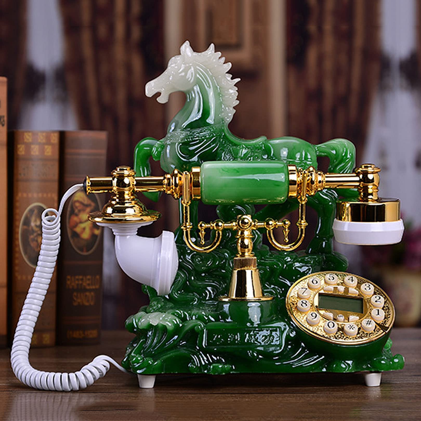 Téléphone rétro imitation jade, cadeau de décoration de maison - 7