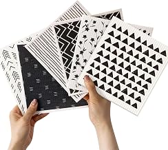 Swedish Dishcloth Set of 6 - Reusable Cellulose Wooden Fiber Kitchen Sponge Dish Cloth for Cleaning Pots and Bowls, Cloths Geometric Design - Eco-Friendly Cloths Dish Cloth for Kitchen Use (6)