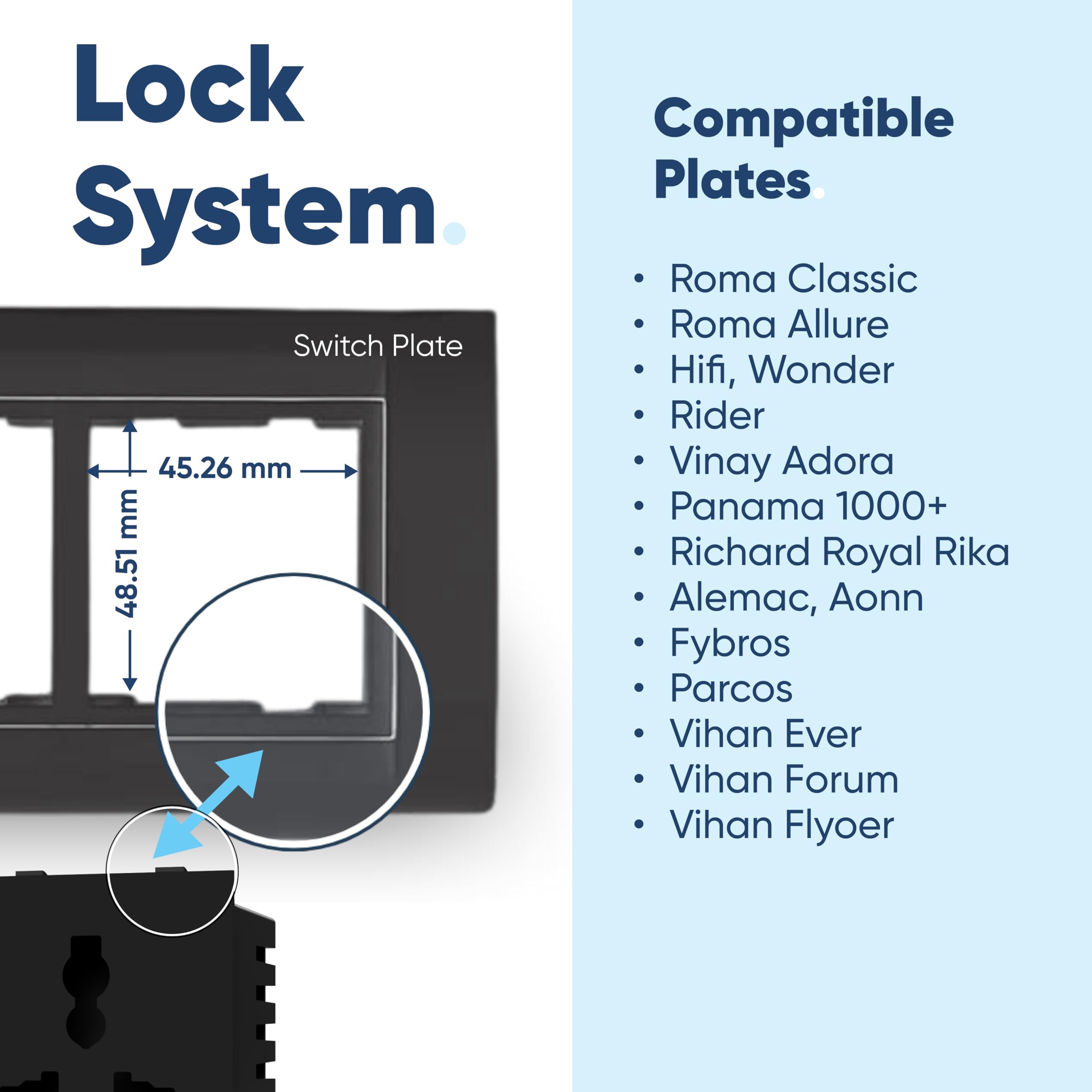 AZIOT 6amp Modular Socket - Glass Touch -3